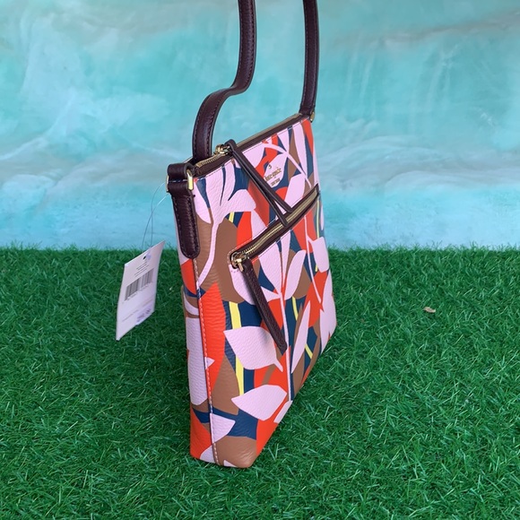 KATE SPADE TOP ZIP CROSSBODY Jackson Tropical toss - Picture 6 of 16